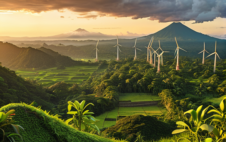 **

"Lush Guatemalan landscape, vibrant colors, showcasing diverse terrain (volcanoes, rainforests, Mayan ruins), golden hour lighting, conveying a sense of 'Land of Eternal Spring', hinting at hidden business opportunities, modern factories visible in the distance, clean energy windmills."

**